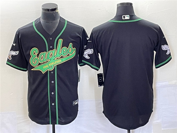 Philadelphia Eagles Blank Black Cool Base Stitched Baseball Jersey